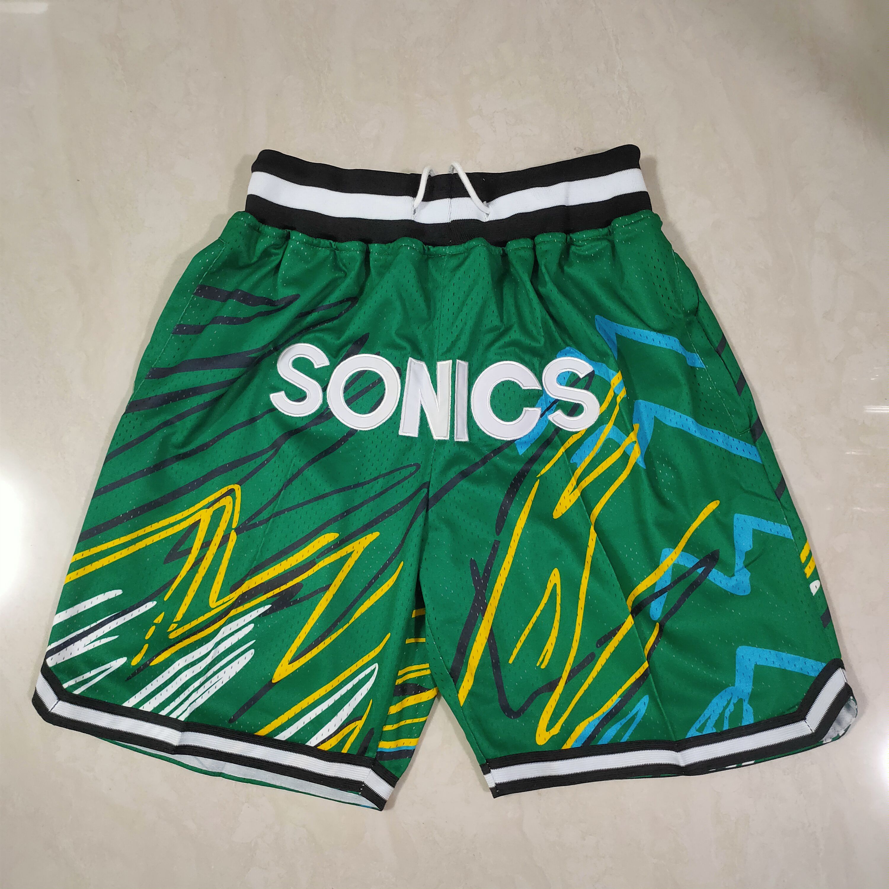 Men 2021 Supersonic speed Green Shorts->charlotte hornets->NBA Jersey